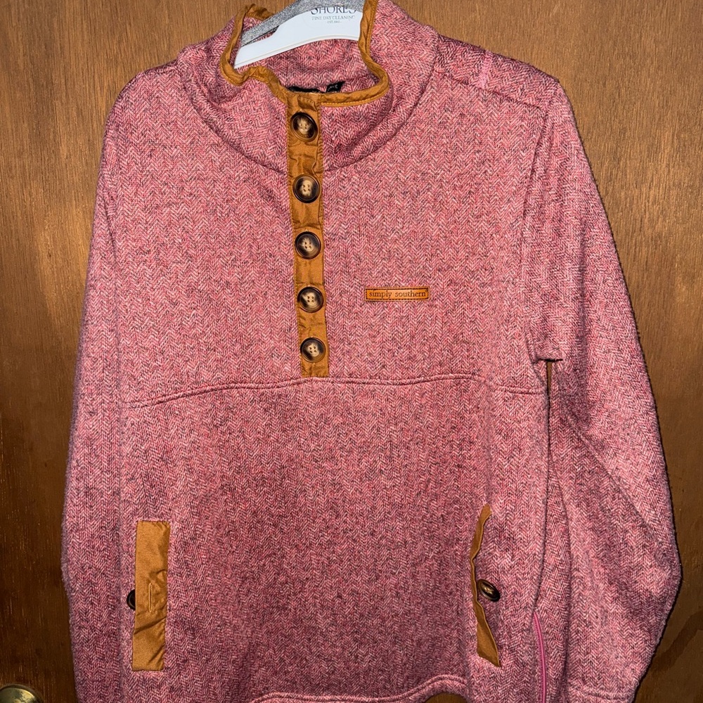 SIMPLY SOUTHERN PREPPY MAROON PULLOVER SWEATER JACKET